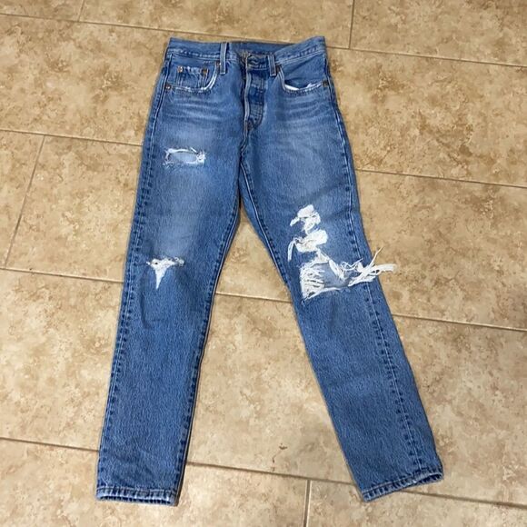 Levi’s Vintage Premium Ripped Jeans high rise skinny waist 25” - Picture 4 of 10